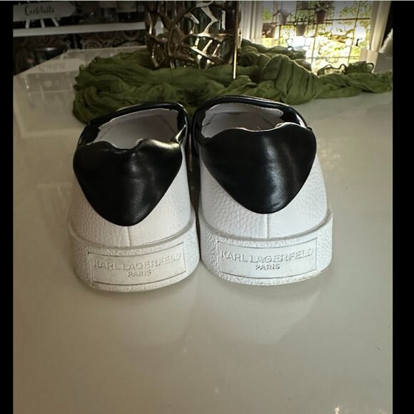 Karl Lagerfeld Paris White Black Red Slip-On Sneakers Size: 7.5 - Picture 5 of 6